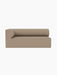 A front-facing view of the Eave Modular Sofa, 86, Corner 172 upholstered in a textured, light brown Logan Flint fabric.