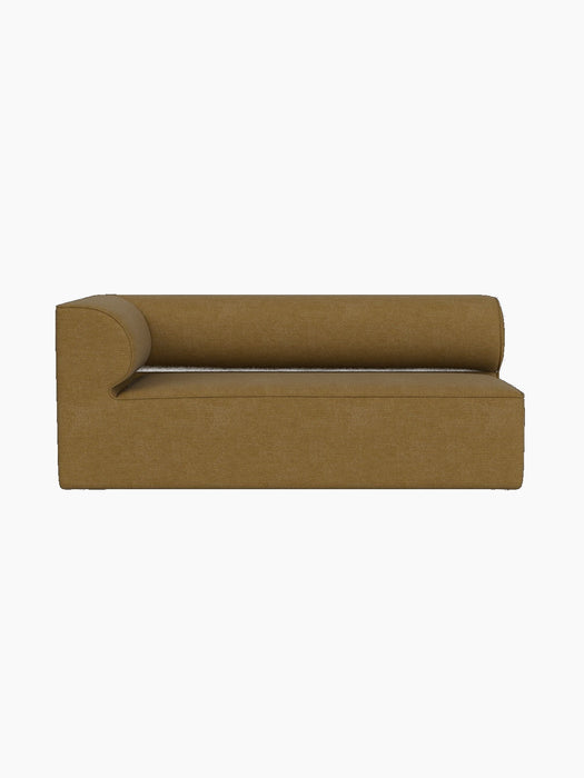 The Eave Modular Sofa, 86, Corner 172 module, shown from the front in a textured, mustard-yellow Audo Bouclé 06 fabric.