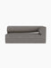 A top-down view of the Eave Modular Sofa, 86, Corner 172 in light brown Audo Bouclé 16 fabric, on a black background.