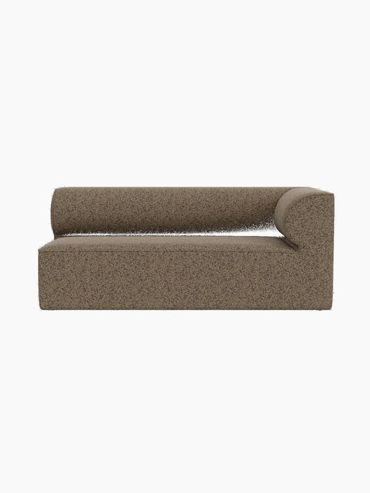 A front view of the Eave Modular Sofa, 86, Corner 172 in a brown textured fabric, shown against a plain black background.