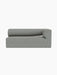 Front view of the Eave Modular Sofa, 86, Corner 172. The light grey upholstered module features a distinctive curved armrest.