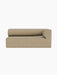 Front view of the Eave Modular Sofa, Corner 172, upholstered in beige Audo Bouclé 02 fabric against a black background.