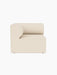 Top-down view of the Eave Modular Sofa, 86, Corner in light beige Logan Jasmine fabric, isolated on a black background.