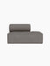 Slightly elevated front view of the Eave Modular Sofa, 86, Open End module in textured, grey-brown Audo Bouclé 16 fabric.