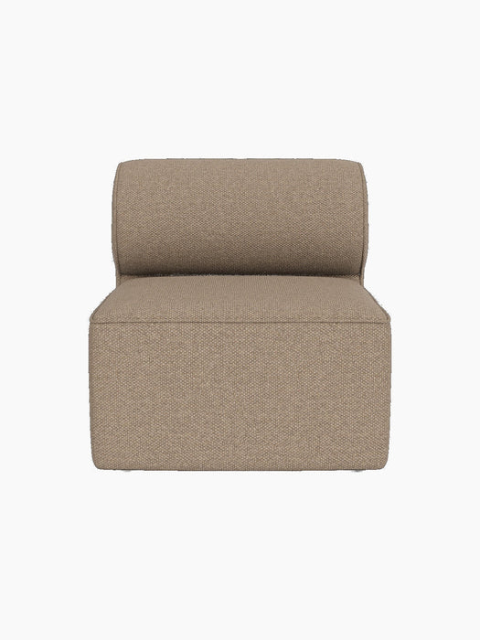 Front view of the Eave Modular Sofa 86 Open Section, upholstered in textured, light brown Logan Flint fabric.