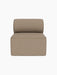 Front view of the Eave Modular Sofa 86 Open Section, upholstered in textured, light brown Logan Flint fabric.