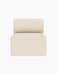 Front view of the Eave Modular Sofa, 86, Open Section, upholstered in a cream-coloured textured fabric called Logan Jasmine.