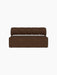 Front view of the Eave Seamline Modular Sofa, Open Section 172, in brown Audo Bouclé 07 fabric against a black background.