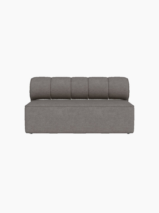 A front view of the Eave Seamline Modular Sofa Open Section 172, shown in the textured light grey Audo Bouclé 16 fabric.