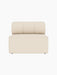 A top-down view of the Eave Seamline Modular Sofa, 86, Open Section, upholstered in a light cream Logan Jasmine fabric.