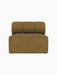 A front view of the Eave Seamline Modular Sofa 86 Open Section, upholstered in a textured, brown Audo Bouclé 06 fabric.
