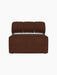 Front view of the Eave Seamline Modular Sofa 86 Open Section in a textured, rust-brown Audo Bouclé 08 fabric.