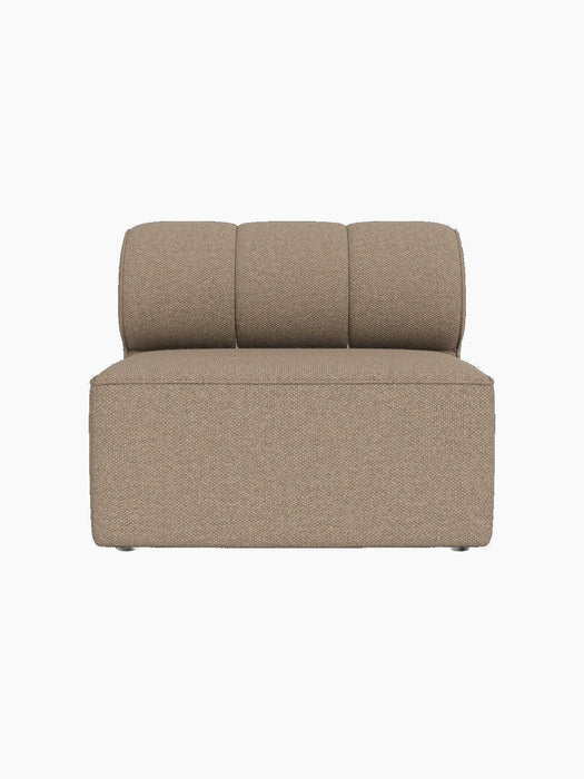 Front view of the Eave Seamline Modular Sofa, 86, Open Section, upholstered in light brown, textured Logan Flint fabric.