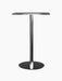 A Harbour Column Bar Table with a rectangular black oak veneer top and a slim, black powder-coated column on a round base.