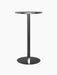 A black Harbour Column Bar Table with a round charcoal linoleum top, a slim central column, and a flat circular base.
