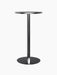 A full profile view of the Harbour Column Bar Table in black, with a round tabletop, a single slender leg, and a round base.