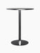 The Harbour Column Counter Table in all black, featuring a round top, a slim central leg, and a circular base.