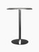 A front view of the Harbour Column Counter Table with a rectangular charcoal linoleum top and a slender black column base.
