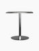 A Harbour Column Dining Table with a rectangular charcoal linoleum top, a slim black metal column, and a circular black base.