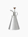 Hydrous Plant Mister with a conical brushed steel body. It has a pump mechanism with a dark wooden knob and a curved nozzle.