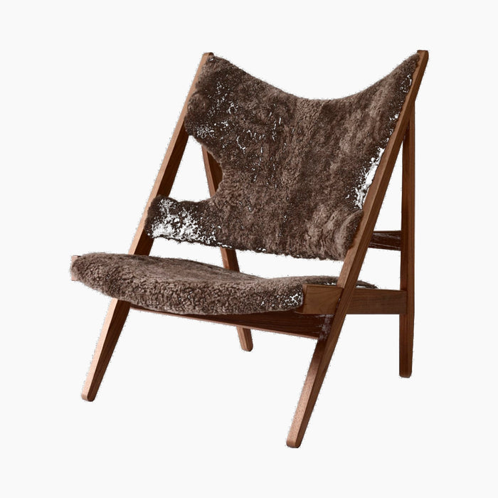 Knitting Lounge Chair, Sheepskin - Walnut