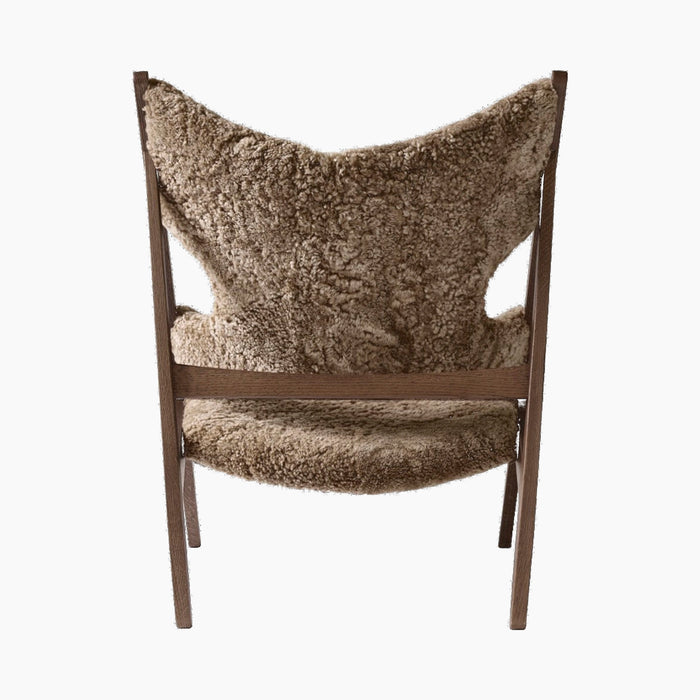 Knitting Lounge Chair, Sheepskin - Dark Stained Oak