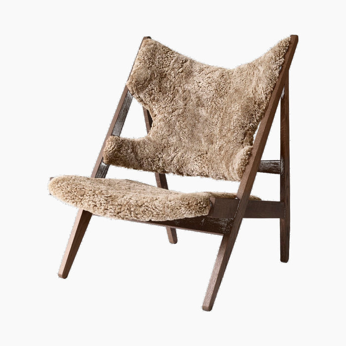 Knitting Lounge Chair, Sheepskin - Dark Stained Oak