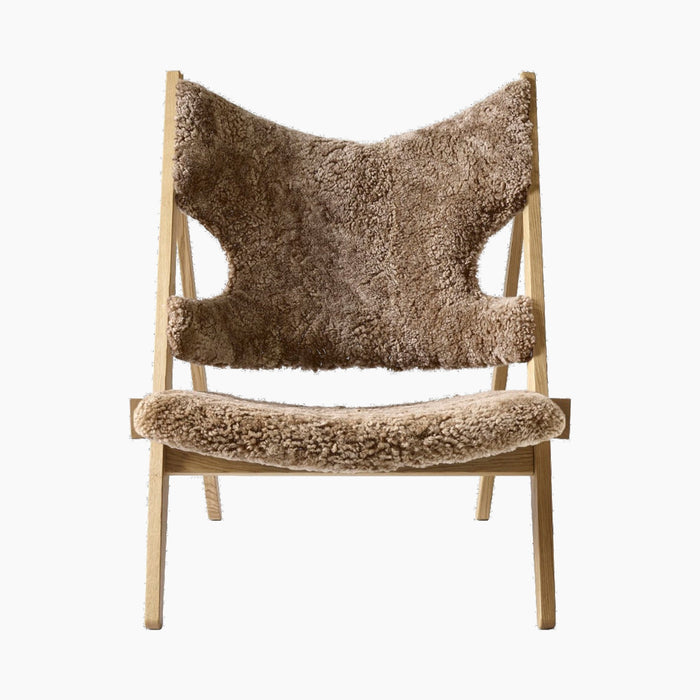 Knitting Lounge Chair, Sheepskin - Natural Oak