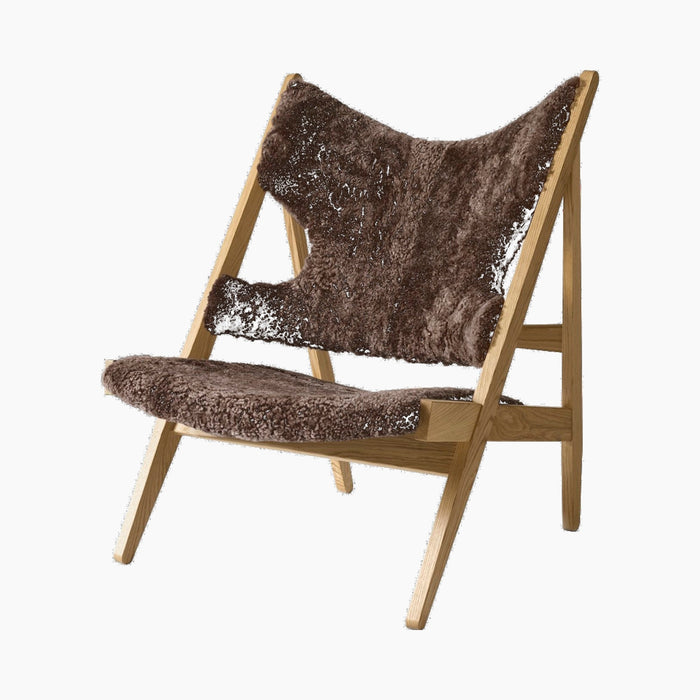 Knitting Lounge Chair, Sheepskin - Natural Oak