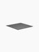 The Base for Kubus 8 in black, a thin square metal plate shown at an angle against a solid black background.