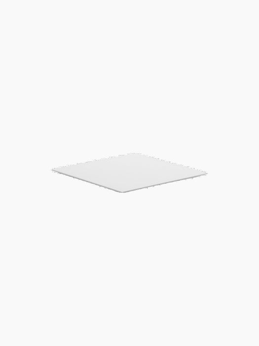 A white, square Base for Kubus 4, shown at an angle against a plain black background.