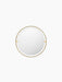 Front view of the Nimbus Mirror 60. The round mirror is set within a black ring, surrounded by a larger polished brass frame.