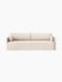 Front view of the Offset 3-Seater Sofa with Loose Cover in Logan Jasmine, light textured fabric, against a black background.