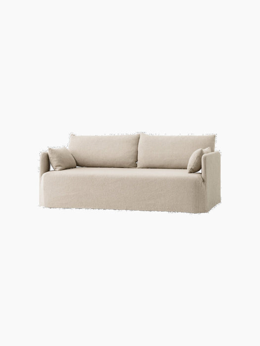 Offset 2-Seater Sofa with Loose Cover in sand fabric. The sofa has large back and arm cushions and is shown at an angle.