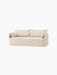 An angled studio shot of the Offset Sofa with Loose Cover. This 2-seater is upholstered in light, textured Jasmin fabric.