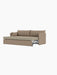 A three-quarter view of the 3-seater Offset Sofa Bed in Logan Flint fabric, pulled out into its open bed position.