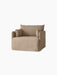 The Offset Sofa w. Loose Cover, a 1-seater armchair in textured Flint fabric, viewed from an angle against a black background