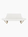 Top-down view of the Pagode Sofa in white Hallingdal 110 upholstery and natural oak frame with V-shaped legs.