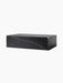 A packshot of the Plinth Low in black Nero Marquina marble with white veins, shown at an angle against a black background.