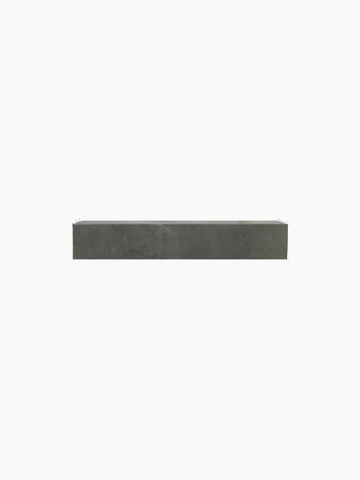 A front view of the Plinth Shelf in Brown Grey Kendzo Marble. The rectangular shelf is shown against a black background.
