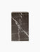 A rectangular Plinth Tall pedestal in polished Brown-Grey Marble. The dark stone features dramatic, intersecting white veins.