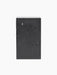 A front-on shot of the dark grey, marble-patterned packaging for the Plinth Tall in black, against a solid black background.