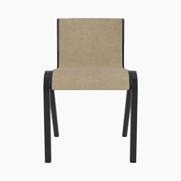 Ready Dining Chair, Front Upholstered - Black Oak