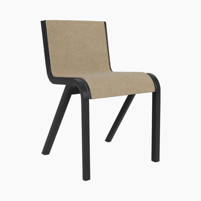 Ready Dining Chair, Front Upholstered - Black Oak