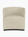 Front view of the Tearoom Club Chair in a light, textured Savanna 202 fabric, featuring a curved back and a dark base.
