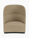 Front view of the Tearoom Lounge Chair, High Back upholstered in light brown Audo Bouclé 02, set against a black background.