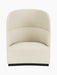 Front-on photograph of the Tearoom Lounge Chair, High Back, featuring a high, enveloping backrest in creamy textured fabric.