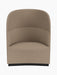 A front-on view of the Tearoom Lounge Chair, High Back, upholstered in textured Logan Flint fabric on a black base.