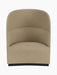 Front view of the Tearoom Lounge Chair, High Back, upholstered in beige Audo Bouclé 02 fabric, against a black background.