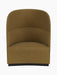 Front view of the Tearoom Lounge Chair, High Back, fully upholstered in a textured, brownish-gold Audo Bouclé 06 fabric.